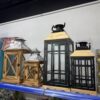 2 Pc Wooden Lantern - Black - Image 2