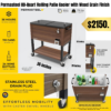 Permasteel 80-Quart Rolling Patio Cooler with Wood Grain Finish