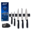 Oster Bridgewall 7 Pc Magnetic Wall Mount Stainless Steel Cutlery Set in Black with Sharpener - Image 2