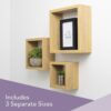 Set of 3 Square Floating Wall Shelves - Image 2