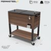 Permasteel 80-Quart Rolling Patio Cooler with Wood Grain Finish - Image 7