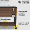 Permasteel 80-Quart Rolling Patio Cooler with Wood Grain Finish - Image 6