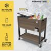 Permasteel 80-Quart Rolling Patio Cooler with Wood Grain Finish - Image 2