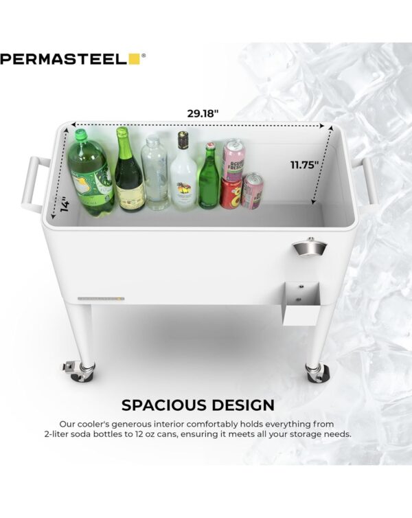 Permasteel 80-Qt Classic Outdoor Patio Cooler - White - Image 3