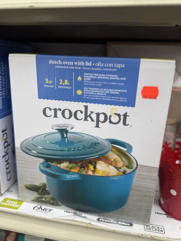 Crock-Pot Artisan Round Enameled Cast Iron Dutch Oven, 3-Quart, Gradient Teal
