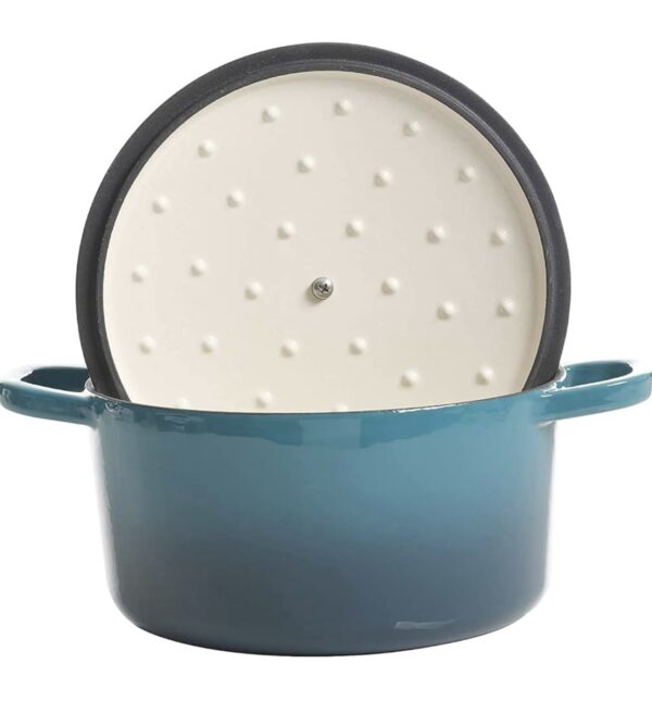 Crock-Pot Artisan Round Enameled Cast Iron Dutch Oven, 3-Quart, Gradient Teal - Image 3