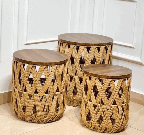 Textual Weave Coffee Table - 3 PCs - Image 3