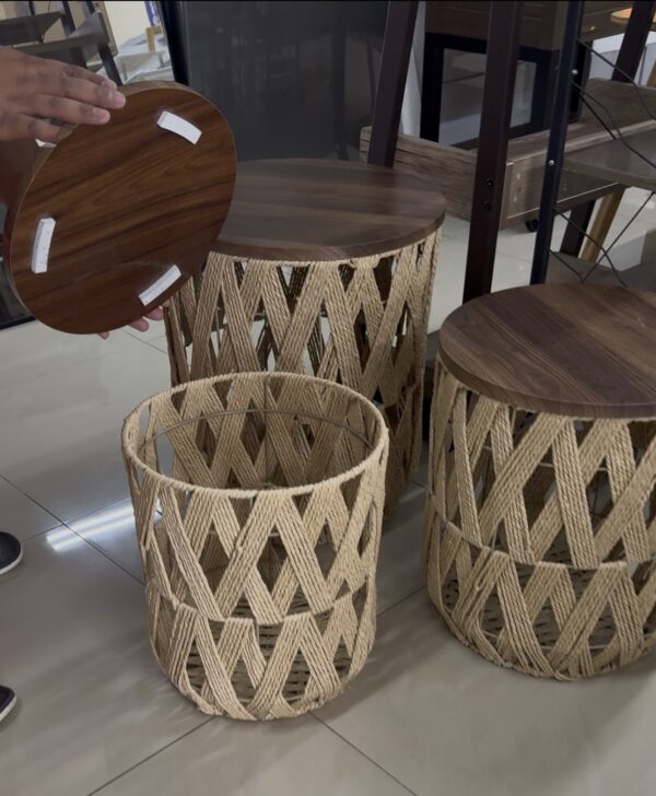 Textual Weave Coffee Table - 3 PCs - Image 2