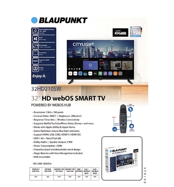 BLAUPUNKT 32" HD webOS SMART TV - Image 3