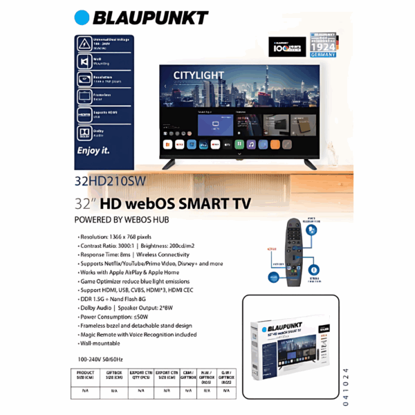 BLAUPUNKT 32" HD webOS SMART TV - Image 4