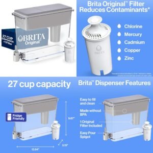 Brita 27 Cup Large Ultramax Water Filtering Dispenser with Filters