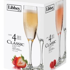 4 Pc Libbey Classic Flute Glasses