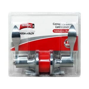 Satin chrome Phillips bathroom lock with handle