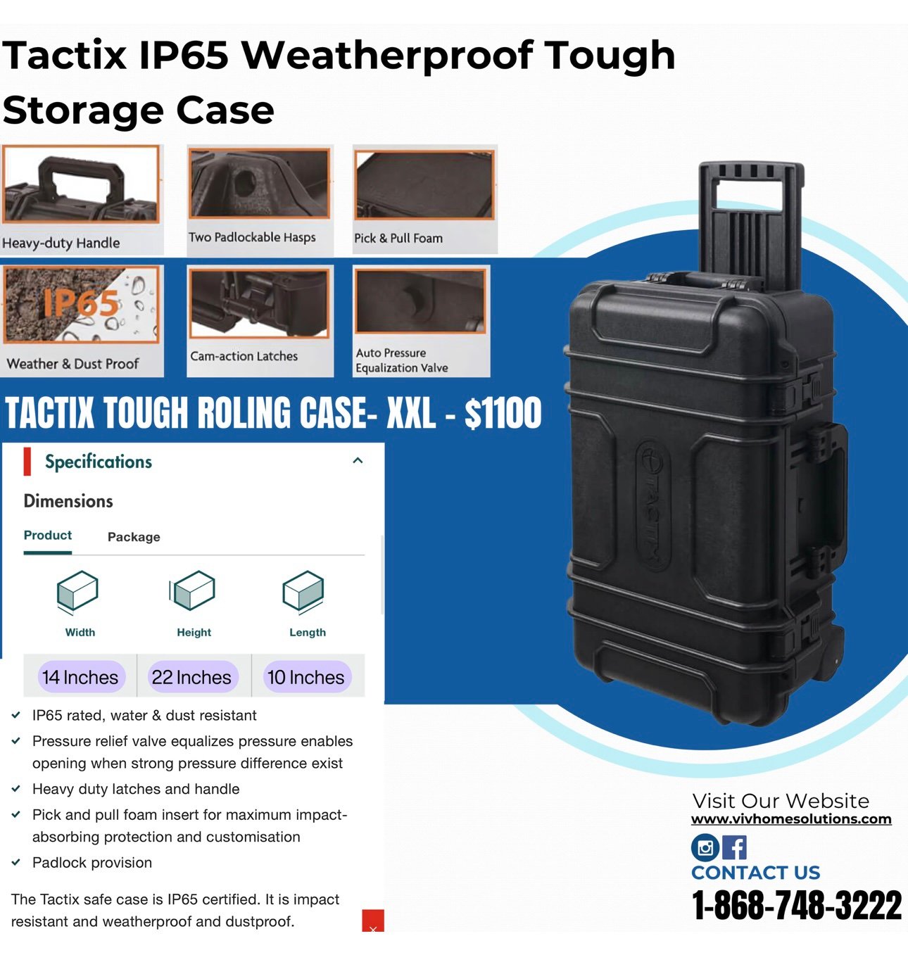 Tactix IP65 Weatherproof Tough
Storage Case XXL
