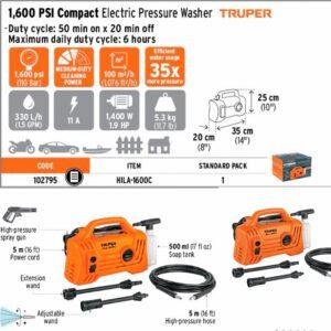 Truper Compact 1600psi pressure washer