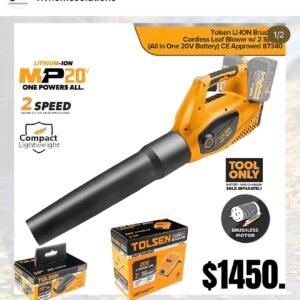 Tolsen LI-ION Brushless Cordless Leaf Blower w/ 2 Speed