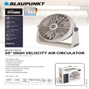 BLAUPUNKT 20INCH HIGH VELOCITY FAN