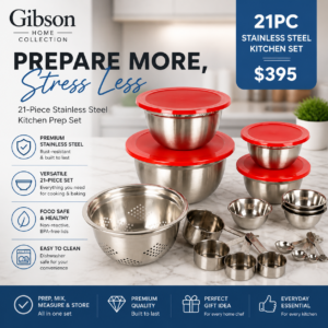 21 Pc Stainless Steel FOOD prep Set
