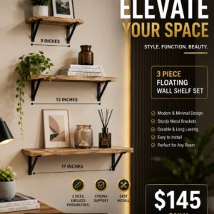 3 Pc Floating Shelf Set